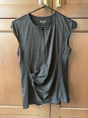 Athleta women's black quarter-zip sleeveless top